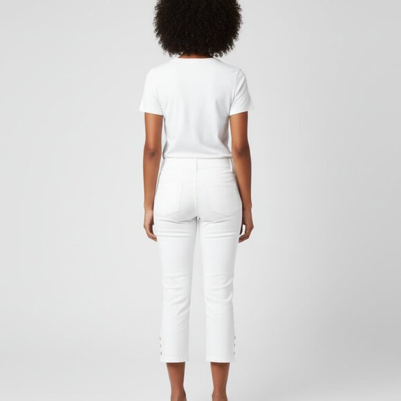 NWT Belle by Kim Gravel White Pearls Just Want to Have Fun Ponte Pant 14 - Picture 2 of 13